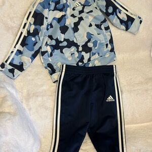 Adidas Blue and White Camo Tracksuit